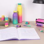 Milan Sunset Taccuino incollato formato A4 griglia 5x5 mm - 48 fogli da 95 g/m² microperforati - Colore viola/turchese - immagine 2