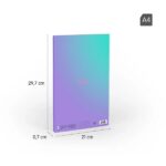 Milan Sunset Taccuino incollato formato A4 griglia 5x5 mm - 48 fogli da 95 g/m² microperforati - Colore viola/turchese - immagine 5