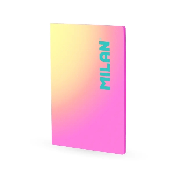Milan Sunset Taccuino incollato formato A4 griglia 5x5 mm - 48 fogli da 95 g/m² microperforati - Colore rosa/giallo