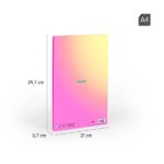 Milan Sunset Taccuino incollato formato A4 a righe da 7 mm - 48 fogli da 95 g/m² microperforati - Colore rosa/giallo - immagine 5