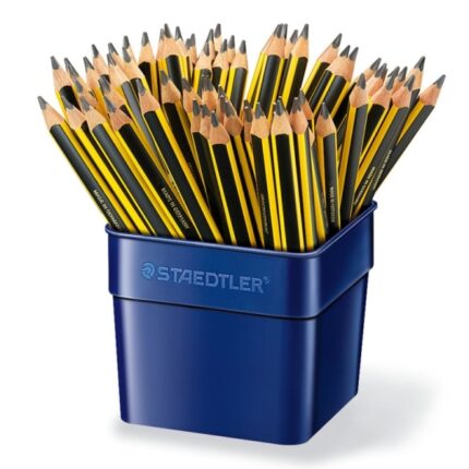 Staedtler Noris 119 Jumbo Cubo Espositore con 72 Matite di Grafite Triangolari - Mina HB2 Ultra Resistente da 4 mm - Legno da Foreste Sostenibili