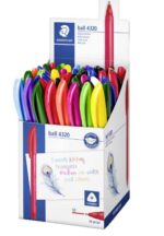 Staedtler Ball 4320 M Espositore con 50 penne a sfera con punta da 1 mm - Scrittura fluida - Corpo triangolare - Colori assortiti
