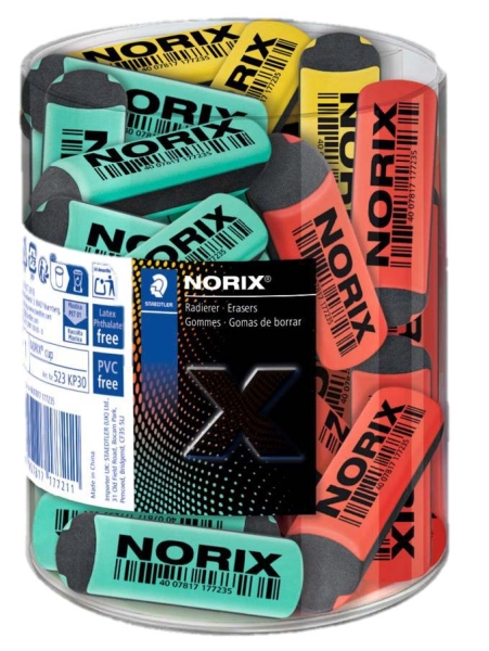 Staedtler Norix Espositore con 30 gomme da cancellare - Senza PVC