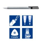 Staedtler Triplus Micro 774 Portamine 0,5 mm - Design triangolare ergonomico - Punta in metallo retrattile - Gomma extra lunga - immagine 4