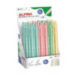 Alpino Soft Touch Pastel Espositore con 24 penne a sfera retrattili - Punta da 1 mm - Tocco morbido - Inchiostro blu - Colori pastello assortiti