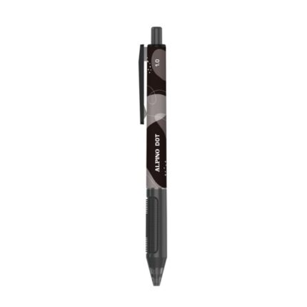Alpino Dot Penna a sfera retrattile - Punta da 1 mm - Impugnatura morbida - Colore nero