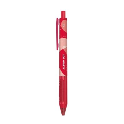 Alpino Dot Penna a sfera a scatto - Punta da 1 mm - Impugnatura morbida - Colore rosso