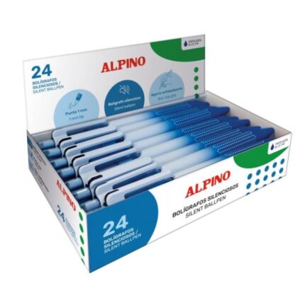 Alpino Penna a sfera retrattile silenziosa - Punta da 1 mm - Impugnatura antiscivolo - Colore blu