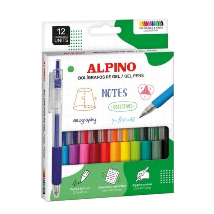 Alpino Line Gel Confezione da 12 penne a sfera retrattili con inchiostro gel - Punta da 0