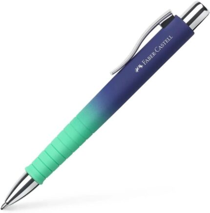 Faber-Castell Poly Ball Flow Edition Buzzing Blue Penna a sfera a scatto XB - Forma triangolare ergonomica - Morbida al tatto - Colore blu/turchese sfumato