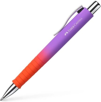 Faber-Castell Poly Ball Flow Edition Punchy Melon Penna a sfera a scatto XB - Forma triangolare ergonomica - Morbida al tatto - Colore lilla/rosso sfumato