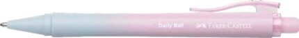 Faber-Castell Daily Ball Flow Edition Blushing Sky Penna a sfera a scatto XB - Design accattivante - Inchiostro blu indelebile - Colore rosa/blu sfumato