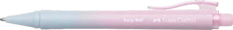 Faber-Castell Daily Ball Flow Edition Blushing Sky Penna a sfera a scatto XB - Design accattivante - Inchiostro blu indelebile - Colore rosa/blu sfumato