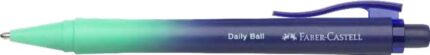 Faber-Castell Daily Ball Flow Edition Buzzing Blue Penna a sfera a scatto XB - Design accattivante - Inchiostro blu indelebile - Colore blu/turchese sfumato