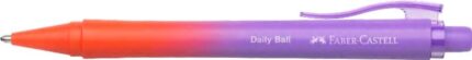 Faber-Castell Daily Ball Flow Edition Punchy Melon Penna a sfera retrattile XB - Design accattivante - Inchiostro blu indelebile - Colore lilla/rosso sfumato