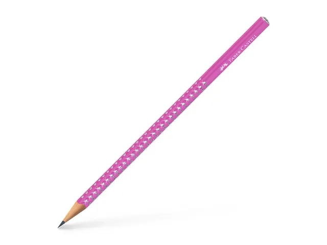 Faber-Castell Sparkle Aurora Matita triangolare in grafite B - Mina resistente alla rottura - Con cappuccio argentato - Colore del corpo fucsia Faber-Castell Sparkle Aurora Matita triangolare in grafite B - Mina resistente alla rottura - Con cappuccio argentato - Colore del corpo fucsia