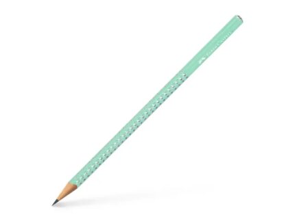 Faber-Castell Sparkle Aurora Matita triangolare in grafite B - Miniera resistente alla rottura - Con cappuccio argentato - Colore del corpo verde menta