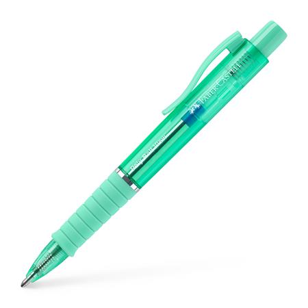 Faber-Castell Poly Ball View Aurora Colours Penna a sfera retrattile XB - Corpo traslucido - Impugnatura antiscivolo - Inchiostro blu - Colore verde menta