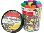 Faber-Castell Textliner 46 Neon Confezione da 10 pennarelli fluorescenti - Design della confezione: vaschetta di gelato - Punta smussata - Tratto tra 1 mm e 5 mm - Inchiostro a base d'acqua - Colori assortiti