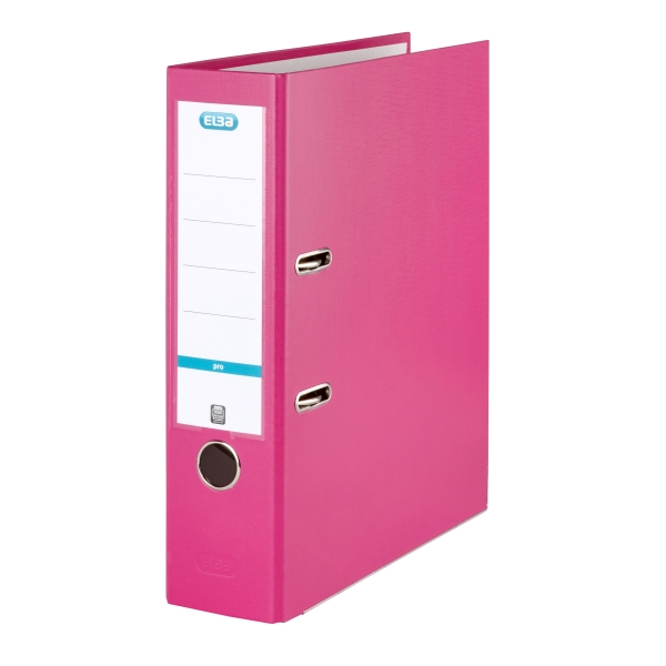Elba Rado Top Classificatore a leva largo - Formato A4 - Angolari metallici - Portacartellini con etichetta sul dorso - Copertina in polipropilene - Anello in alluminio - Colore rosa