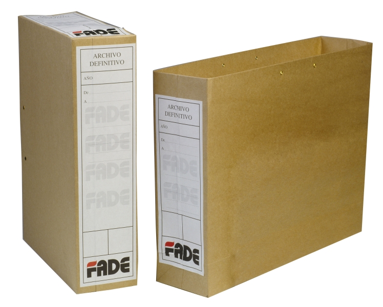 Fade Busta per archiviazione definitiva - Formato Folio - Dorso da 80 mm - Nastro di chiusura - Cartone Kraft microcanalato - Etichette adesive - Colore marrone