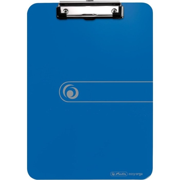 Herlitz Cartellina portadocumenti - Formato A4 - Morsetto metallico - Capacità fino a 80 fogli - Colore blu