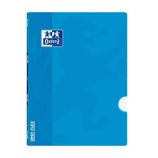 Quaderno rilegato Oxford - Formato A4 - 48 fogli - Quadretti 4x4 mm con margine - Copertina in plastica - Anti-trasferimento dell'inchiostro - Colore turchese
