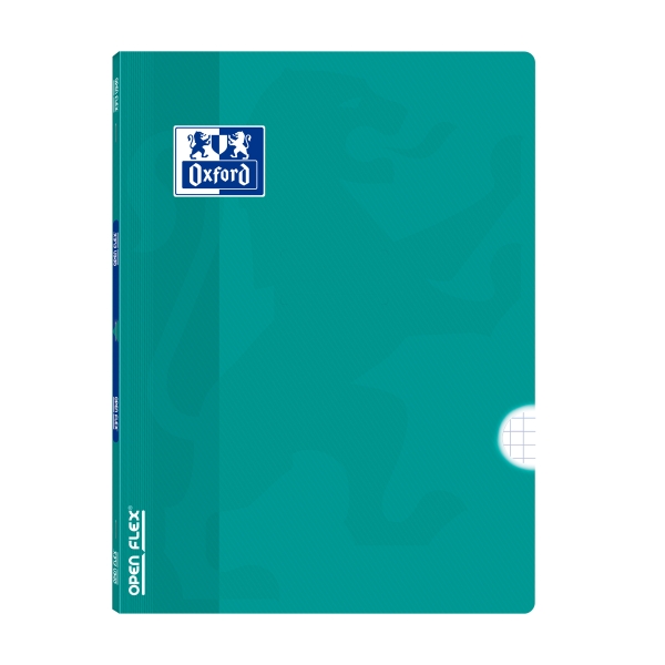Quaderno rilegato Oxford - Formato A4 - 48 fogli - Quadretti 4x4 mm con margine - Copertina in plastica - Anti-trasferimento dell'inchiostro - Colore acquamarina