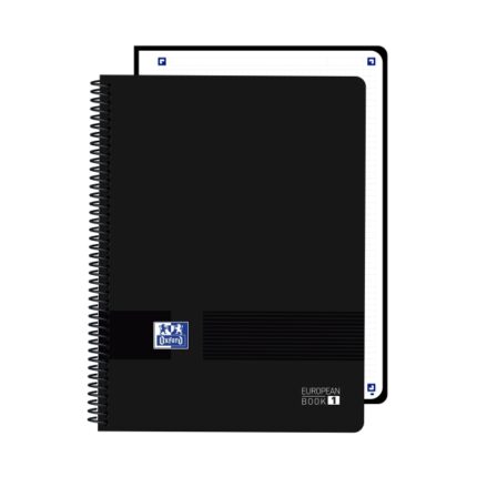 Oxford Live and Go Quaderno a spirale - Formato A4+ - 80 fogli - Griglia 5x5 mm - Copertina in plastica - Digitalizzazione dei testi con app - Colore nero