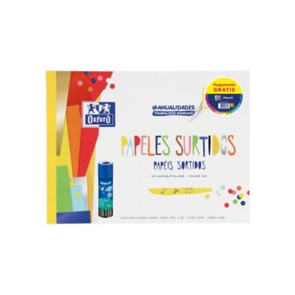 Blocco per lavori manuali Oxford - Colla stick da 20 g - 42 fogli assortiti