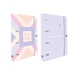 Oxford Europeanbinder Raccoglitore ad anelli - Lavagna bianca - Adesivi riposizionabili - Chiusura con elastico - Include fogli di ricambio 5x5 mm - Tasca interna - Dorso da 45 mm - Colori assortiti