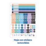 Oxford Europeanbinder Raccoglitore ad anelli - Lavagna bianca - Adesivi riposizionabili - Chiusura con elastico - Include fogli di ricambio 5x5 mm - Tasca interna - Dorso da 45 mm - Colori assortiti - immagine 2