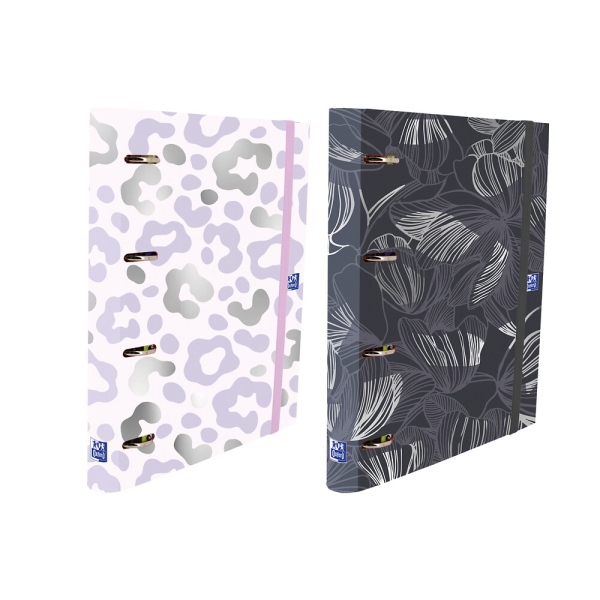 Oxford Europeanbinder Dreamtech Raccoglitore ad anelli - Formato A4+ - Chiusura con elastico - Include ricambio di fogli a quadretti 5x5 mm - Dorso da 45 mm - Colori assortiti