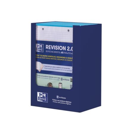 Oxford Expositor con 10 confezioni da 30 FlashCards 2.0  - Formato A5 - Griglia 5x5 mm - Cartoncino da 250 g - Digitalizzazione dei testi con app - Colore turchese