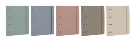 Oxford Europeanbinder Forest Raccoglitore ad anelli - Formato A4+ - Chiusura con elastico - Include ricambio di fogli a quadretti 5x5 mm - Tasca interna - Dorso da 45 mm - Colori assortiti