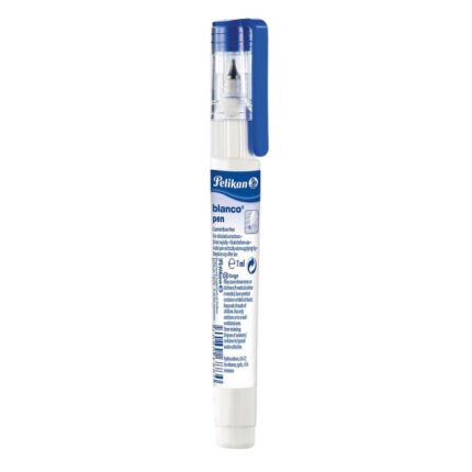 Pelikan Pen Penna Correttore Liquido - Capacità 7 ml - Micropunta in metallo - Asciugatura rapida - Colore bianco