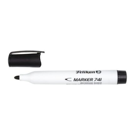 Pelikan 741F Pennarello per lavagna bianca - Punta da 2 mm - Cappuccio antisecchezza - Cancellabile a secco - Colore nero