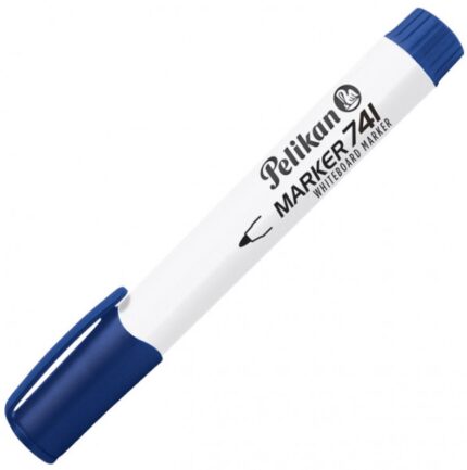 Pelikan 741F Pennarello per lavagna bianca - Punta da 2 mm - Cappuccio anti-essiccazione - Cancellabile a secco - Colore blu