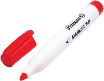 Pelikan 741F Pennarello per lavagna bianca - Punta da 2 mm - Cappuccio anti-essiccamento - Cancellabile a secco - Colore rosso