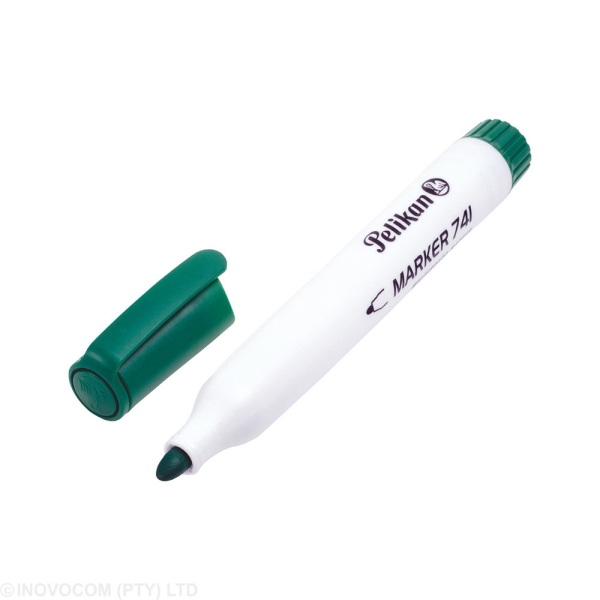 Pelikan 741F Pennarello per lavagna bianca - Punta da 2 mm - Cappuccio anti-essiccazione - Cancellabile a secco - Colore verde