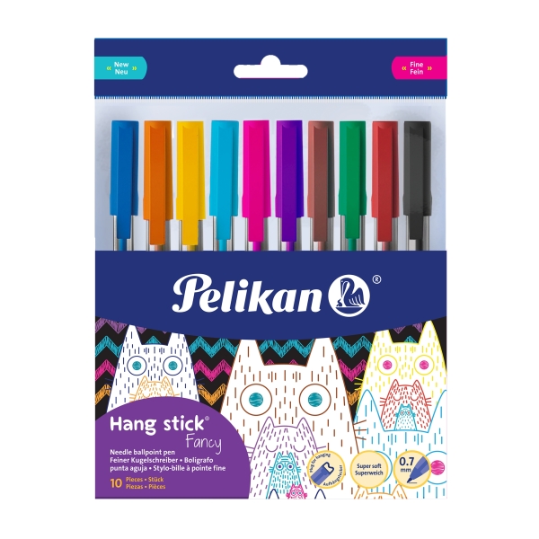 Pelikan Hang Stick Confezione da 10 penne a sfera - Tratto da 0