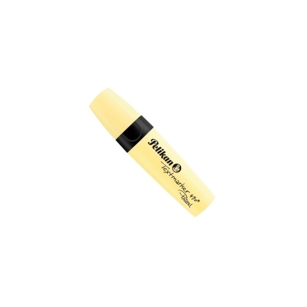Pelikan Textmarker 490 Evidenziatore fluorescente - Ergonomico - A base d'acqua - Punta smussata con 3 larghezze di tratto - Colore giallo pastello