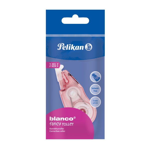 Pelikan Fancy Roller Polibag Correttore a nastro - 6 metri - Larghezza 5 mm - Tappo scorrevole - Impugnatura ergonomica in gomma - Asciugatura rapida - Colori assortiti