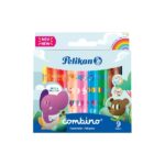 Pelikan Combino Jumbo Confezione da 9 pennarelli colorati - Lavabili - Atossici - 2 spessori di tratto - Punta in fibra - Colori assortiti