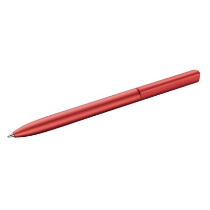 Pelikan Ineo Penna a sfera a scatto - Tratto da 1 mm - Meccanismo a rotazione - Ricarica 337M blu - Alluminio anodizzato satinato - Confezione regalo in metallo - Colore rosso