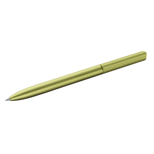 Pelikan Ineo Penna a sfera a scatto - Tratto da 1 mm - Meccanismo a rotazione - Ricambio 337M blu - Alluminio anodizzato satinato - Confezione regalo in metallo - Colore Verde Oasis