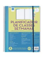 Finocam Organizzazione Pianificatore di Lezioni senza Date in Catalano per Insegnanti - Settimana Vista Verticale - 230x310mm - Copertine in Polipropilene - Carta da 80g/m2 - Spirale Metallica - Colore Blu