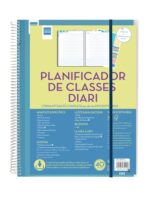 Finocam Organizzazione Pianificatore di Lezioni senza Date in Catalano per Insegnanti - 1 Giorno per Pagina - 230x310mm - Copertine in Polipropilene - Carta da 80g/m2 - Spirale Metallica - Colore Blu