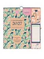 Finocam Sep Calendario da parete - 16 mesi - Vista mensile - Formato Plus - 215x325 mm - Doppia spirale metallica - Carta da 140 g/m² - Spazio per appunti - Anello porta penna - Multicolore