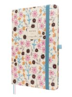 Finocam Moniquilla Quaderno con copertina rigida - 72 fogli - Formato A5 - 148x210 mm - Carta crema da 80 g/m² - Liscia - Tasca interna - Chiusura con elastico - Fogli microperforati - Multicolore